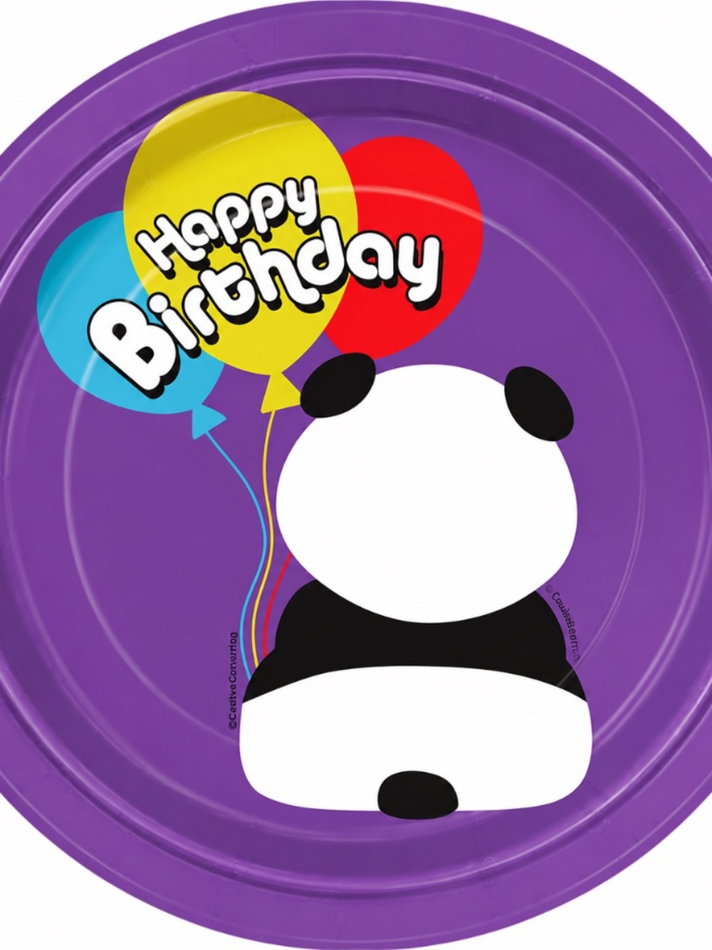 Unique Party Panda Birthday Dessert Plate (Pack of 8) / Purple